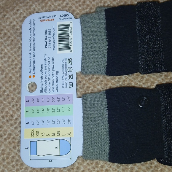 PawFlex 4pc Medium dog socks with 4 velcro bands NWT - Picture 4 of 6